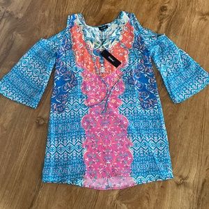 COPY - Tolani cold shoulder silk top